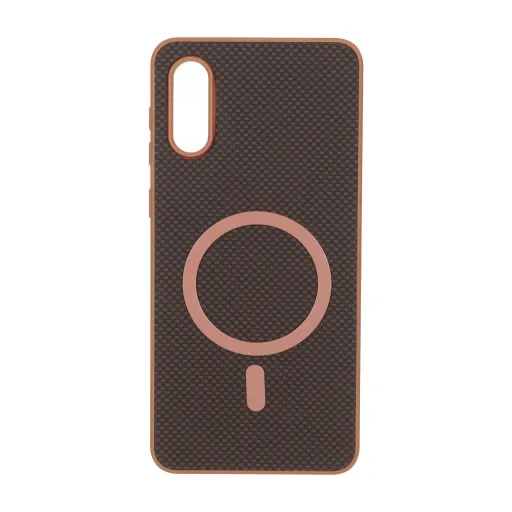 قاب مگ سیف سامسونگ طرح شطرنجی Magnet فلزی Samsung Galaxy A02 / M02 - قهوه ای