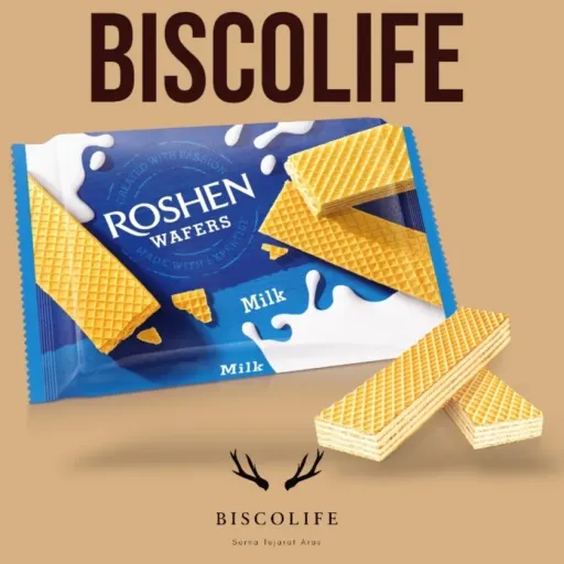 ویفر کرم شیری روشن اوکراین Roshen مدل Milk وزن 72 گرم