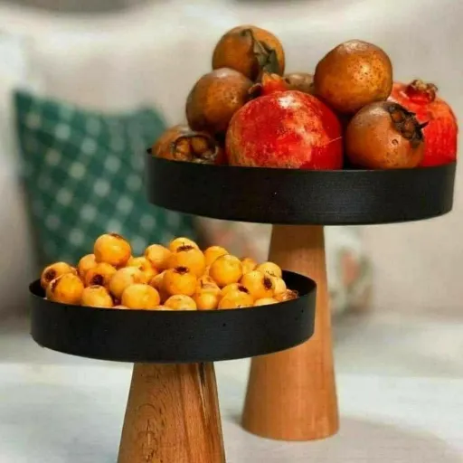استند پذیرایی جفتی مدل نگارا سفید و مشکی