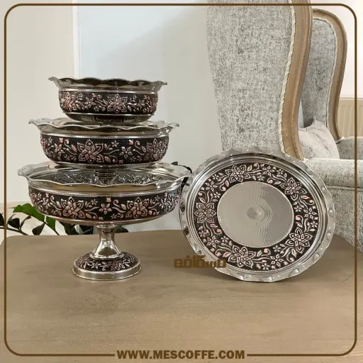 جدیدترین سرویس مسی کروم الماستراش(مدل گل یاس)