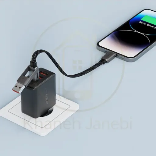 کابل دو سر Type-C و USB ایس فست ACEFAST C13-05 طول 20 سانتی متر توان 60 وات