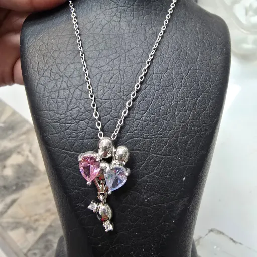 گردنبند دخترانه سه بادکنک نگینی 