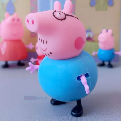 فیگور پپا پیگ خانواده از برند happy pig سایز خانواده 11 نفری