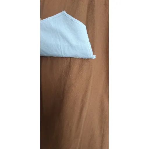 مانتو لینن یقه کتی طرح دوجیب رنگ نسکافه ای