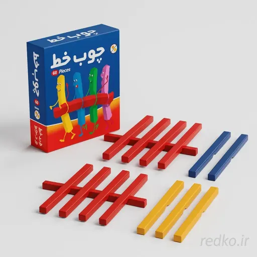چوب خط نقش جهان 60 قطعه در مداد قرمز