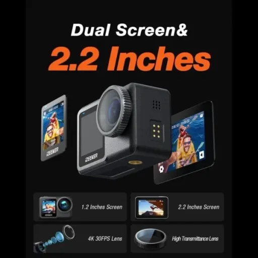 دوربین اکشن ورزشی 4K ضدآب وایفا دار برندiZEEKER مدل iA400