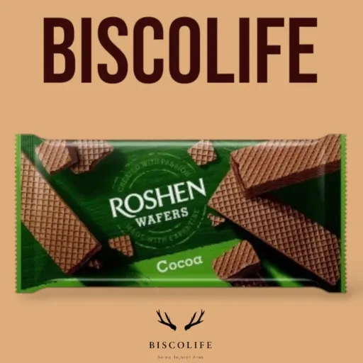ویفر کرم شکلات روشن Roshen مدل Cocoa وزن 216 گرم