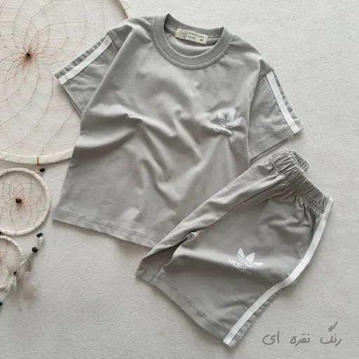 ست تیشرت و شلوارک ادیداس کد 5027 سایز سایز 45 - نقره ای
