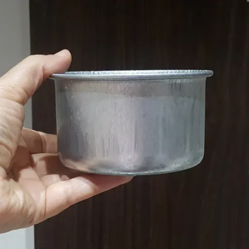 قالب کیک به گز مدل گرد لبه بلند کد 10 رنگ نقره ای