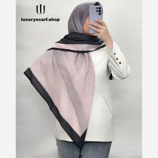 روسری نخی طرح دار منگوله دار سایز 140*140 با کیفیت عالی و ایستایی خوب