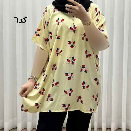 تیشرت نخی فری سایز زنانه مصی کد 1394 تن خور راحت چهارفصل گزینه ها کد-7