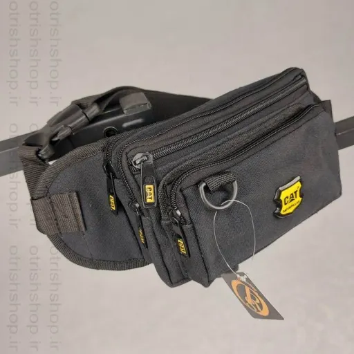 کیف کمری کتان ۴ زیپ برند کترپیلار | ضدآب و قابل شستشو | قابل استفاده به صورت کمری و کراس بادی