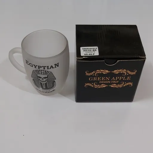 ماگ لیوان چای بزرگ دسته دار مات طرح مصرباستان(چایخوری بزرگ)
