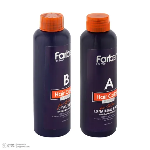 شامپو مو فاربن مدل Natural Black 1.0 حجم 150 میلی لیتر مجموعه 2 عددی