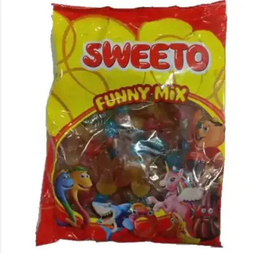 پاستیل میوه ای سوئیتو Sweeto Funny Mixa با طرح های مختلف بسته 1 کیلویی