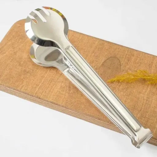 انبر سالاد استیل خارجی طول 22cm نیم دایره(استیل نگیر خارجی) طرح دایره