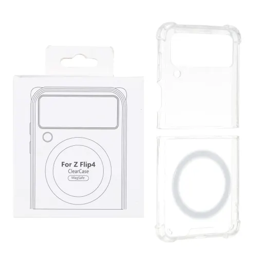 قاب مگ سیف شفاف با قابلیت شارژ MagSafe سامسونگ Samsung Galaxy Z Flip 4 (پک دار)