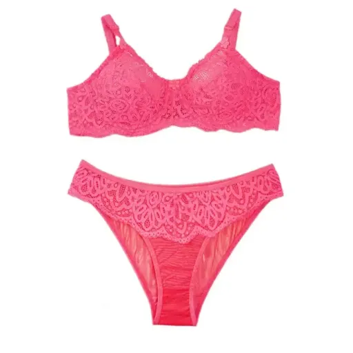ست لباس زیر زنانه فنردار دانتل کاپ B سایزبندی کامل گزینه ها سایز 80 | قرمز