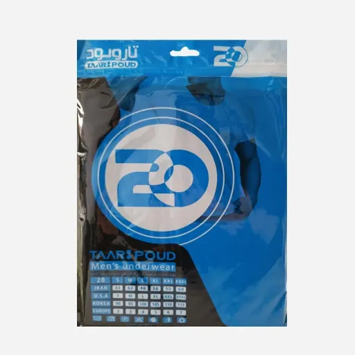 زیرپوش مردانه یقه گرد مشکی دورو ضخیم تار وپود بسته 6 عددی سایز L