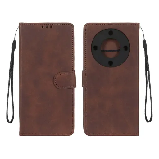 کیف موبایل چرمی جاکارتی مگنتی محافظ لنزدار مدل هواوی آنر Honor X9a رنگ قهوه ای