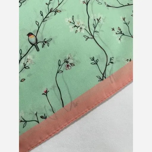 روسری کرپ نخ طرح گلودی