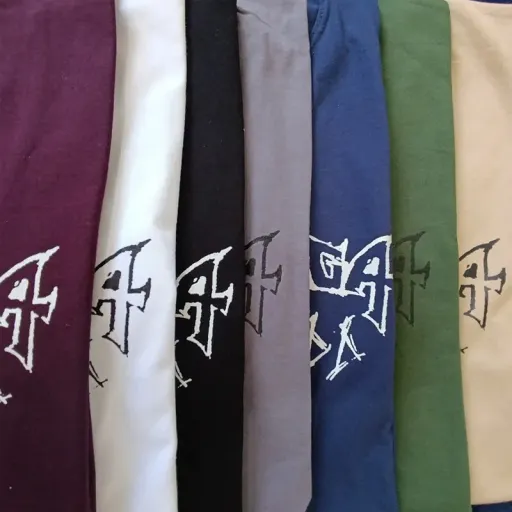 تیشرت نخی چاپی مردانه - مشکی سایز 2XL