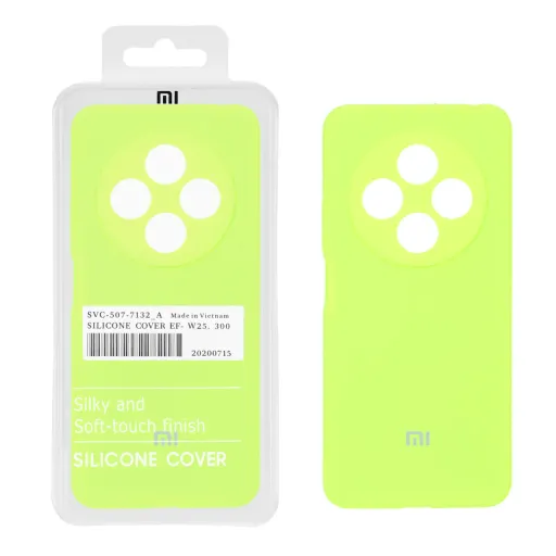 قاب سیلیکونی اورجینال پاک کنی درجه یک شیائومی مدل Xiaomi Redmi 14C / Redmi A4 / Poco C75 - سبز فسفری (پک دار)