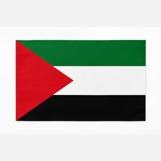 پرچم فلسطین دورو، دوردوزی شده و قابل شستشو سایز 120*70