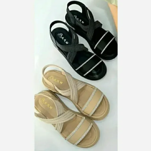 صندل زنانه کشی ضربدری صندل مجلسی رنگ کرمی سایز 37 تا 40 زیره پیو سبک و راحت صندل دخترانه طبی سبک صندل کش ضربدری زنانه رنگ و سایز کرم سایز 37