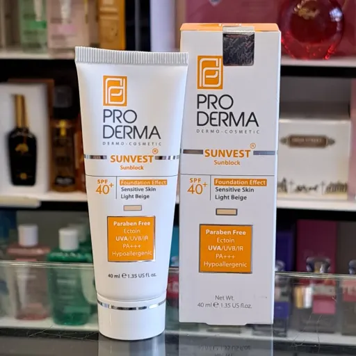 کرم ضدآفتاب رنگی بژ روشن پوست حساس SPF40 پرودرما