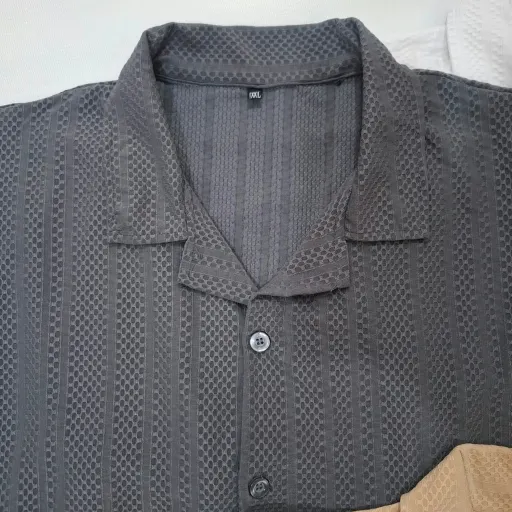 ست پیراهن و شلوارک مردانه پارچه مراکشی گرم بالا سایز L تا 3XL (2) رنگ و سایز XXXLمشکی