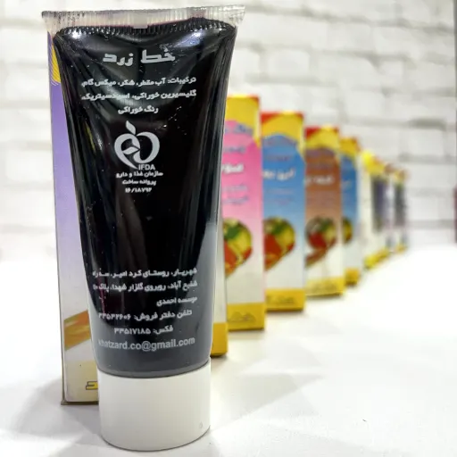رنگ خوراکی بنفش ژله ای خط زرد 30 گرمی