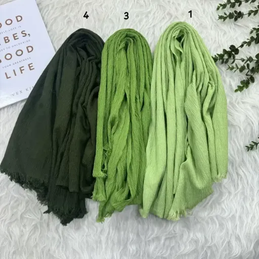 شال نخی پفکی کریشه قواره 190 در 75 سانتیمتر بدون پرزدهی و سر خوردن گزینه ها 6