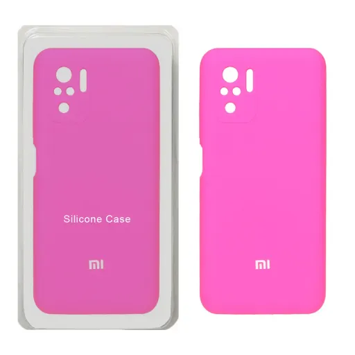 قاب سیلیکونی اورجینال پاک کنی درجه یک شیائومی مدل Xiaomi Redmi Note 10 4G / Redmi Note 10S / Poco M5S (پک اصلی) رنگ صورتی فانتزی