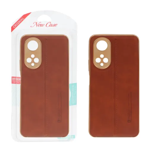 قاب Puloka چرم دوخت Honor X7 4G - عسلی (پک دار)