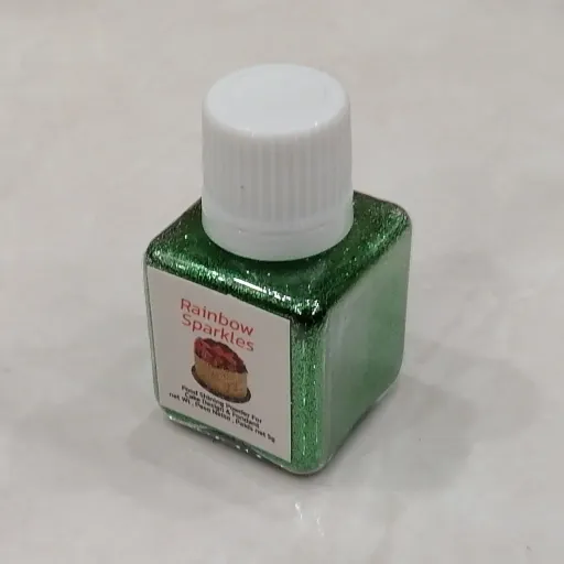 اکلیل دیزاین کیک و شیرینی رنگ سبز 25 گرمی مجموعه 12 عددی 