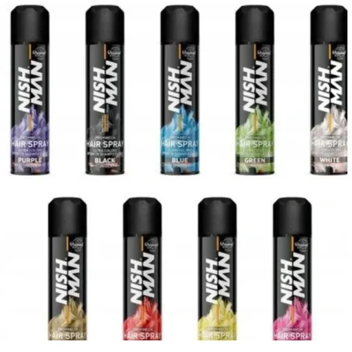اسپری رنگ مو نیش من (سفید) حجم 150 میلی لیتر - NISHMAN Hair color spray (WHITE) 150 ml