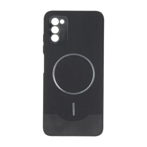 قاب Line Case جیر MagSafe فلزی محافظ لنزدار Samsung Galaxy A03s / A02s رنگ مشکی