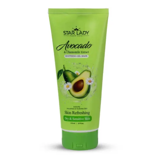 ماسک صورت استارلیدی مدل آووکادو آبرسان و بابونه مناسب برای پوست خشک و حساس حجم 175 میلی لیتر مجموعه 6 عددی