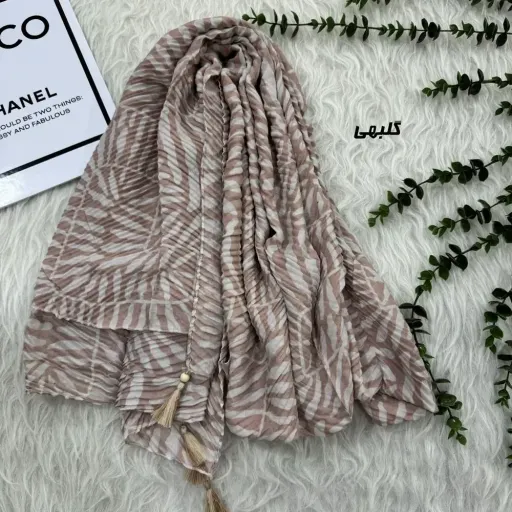 شال نخی طرحدار قواره بزرگ ابعاد 204 در 76 سانتیمتر بدون چروک و سر خوردن گزینه ها گلبهی