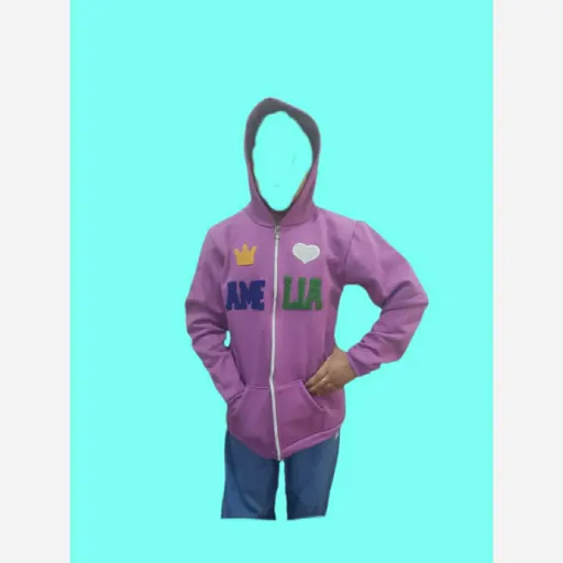 سویشرت دخترانه کلاه دار جلو زیپ تو کرکی سویشرت جنس دورس درجه یک رنگبندی 6 رنگ سایز 50 تا 65 سایز و رنگ 55 آبی نفتی  Mickey
