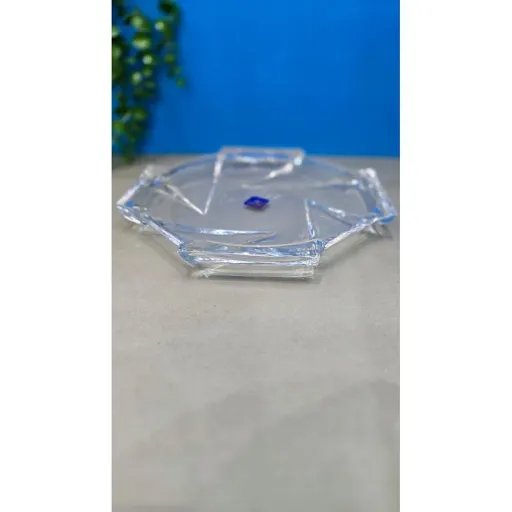 پیش دستی شیشه و بلور اصفهان مدل اسکوئر مجموعه 6 عددی رنگ بی رنگ شفاف
