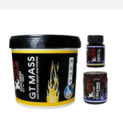 پک غولساز ترکیب انفجاری جی تی مس 5000g، کراتین 300g و کافئین