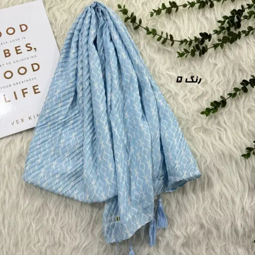 شال نخی پلیسه طرحدار قواره 180 در 65 سانتیمتر بدون لغزش گزینه ها 2
