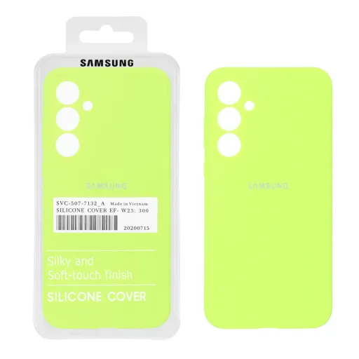 قاب سیلیکونی درجه یک پاک کنی محافظ لنزدار اورجینال سامسونگ Samsung Galaxy A35 (پک اصلی) رنگ صورتی فانتزی