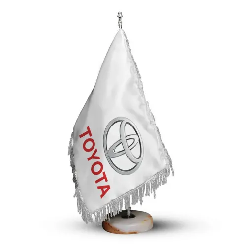 پرچم رومیزی شرکت تویوتا TOYOTA با پایه سنگی افراتوس