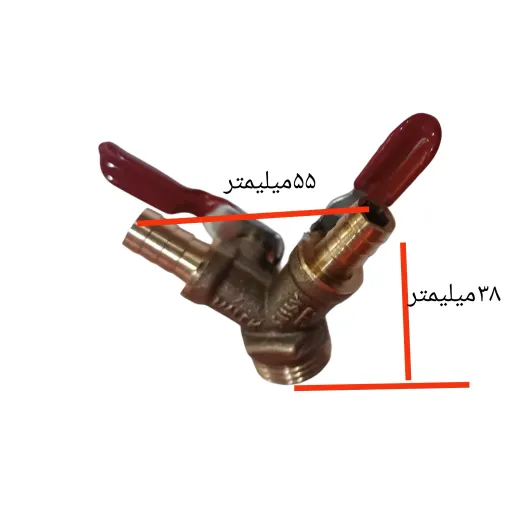 شیر سه راهی گاز برنجی نمره 2 باکیفیت