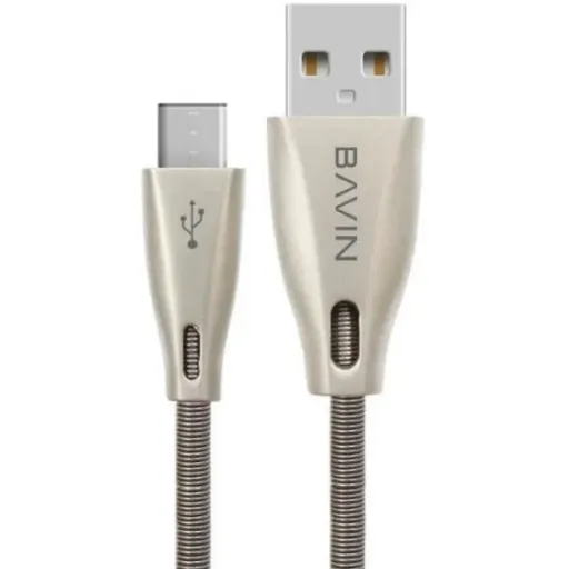 کابل شارژ و انتقال داده فلزی میکرو یو اس بی باوین Bavin CB-070 Micro USB Cable 1m
