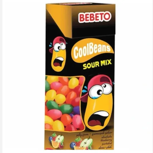 پاستیل جیلی بیلی ببتو کول بینز با طعم میکس ترش (30گرم) bebeto