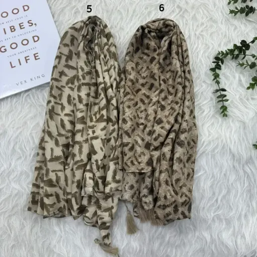 شال نخی کرم قواره 190 در 75 سانتی متر مناسب استفاده روزمره گزینه ها 5